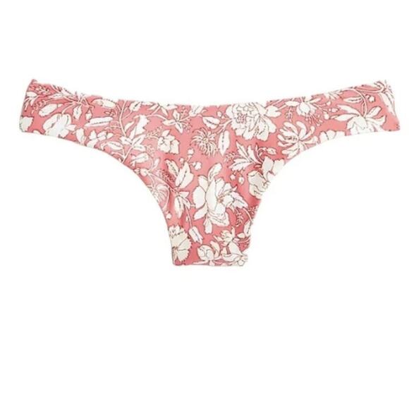NWT J Crew Womens Curved Waist Bikini Bottoms Medium‎ Cheeky Floral Print Lined - Picture 1 of 10